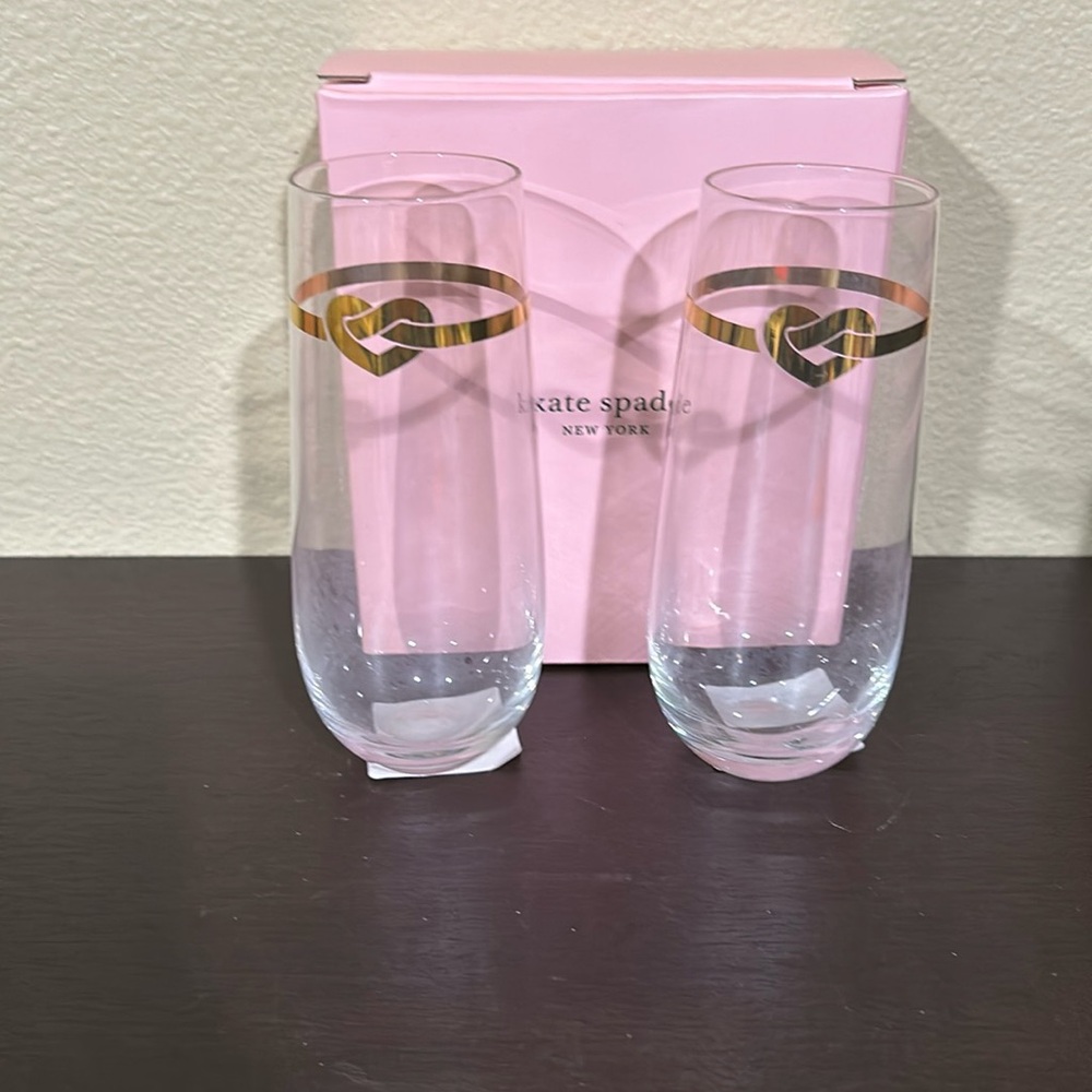 New Kate Spade With Love stemless flutes | set of 2